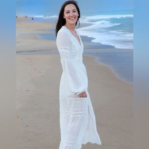 White free people maxi dress 0 XS